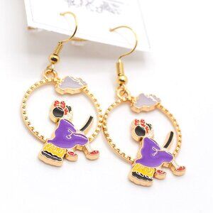 Handmade Goldtone Enamel Kiki's Delivery Service Earrings, New
